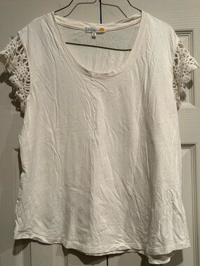 C&C California White Crochet Sleeve Tank Top